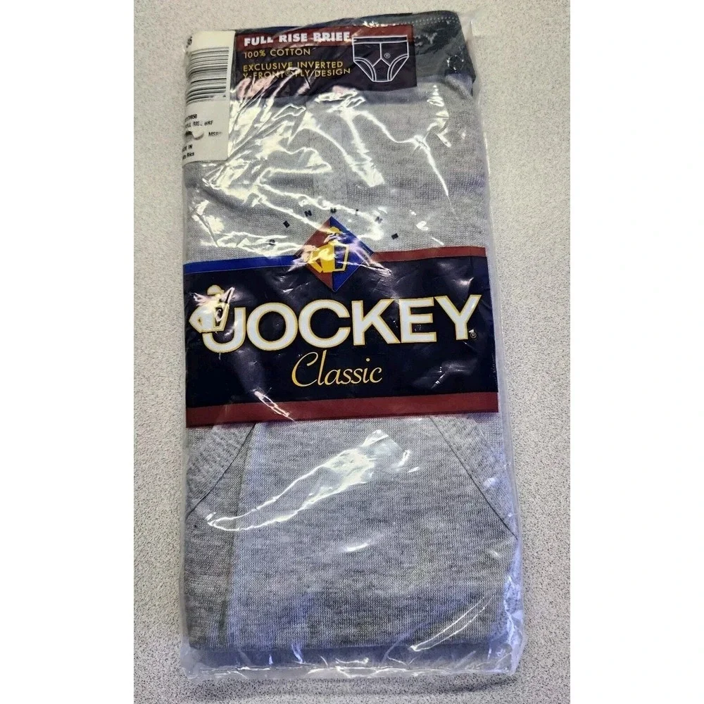 VTG Jockey Classic‎ Briefs Size 38 New Old Stock Grey Stripe Deadstock 1017CR